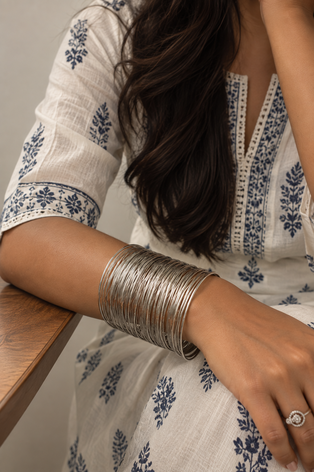 Adjustable Silver Cuff Bracelet | Openable Statement Bangle for Women