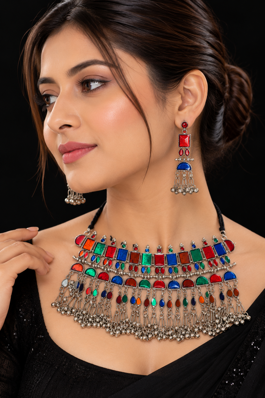 Afghani Tribal Design Oxidised Choker