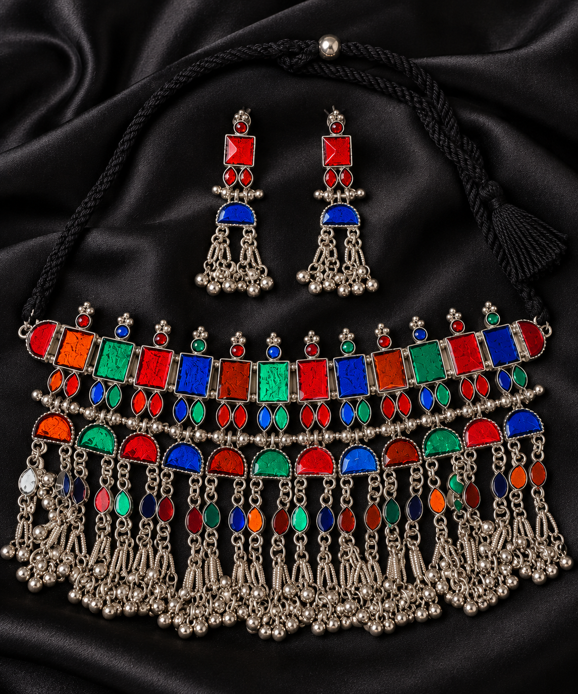 Afghani Tribal Design Oxidised Choker