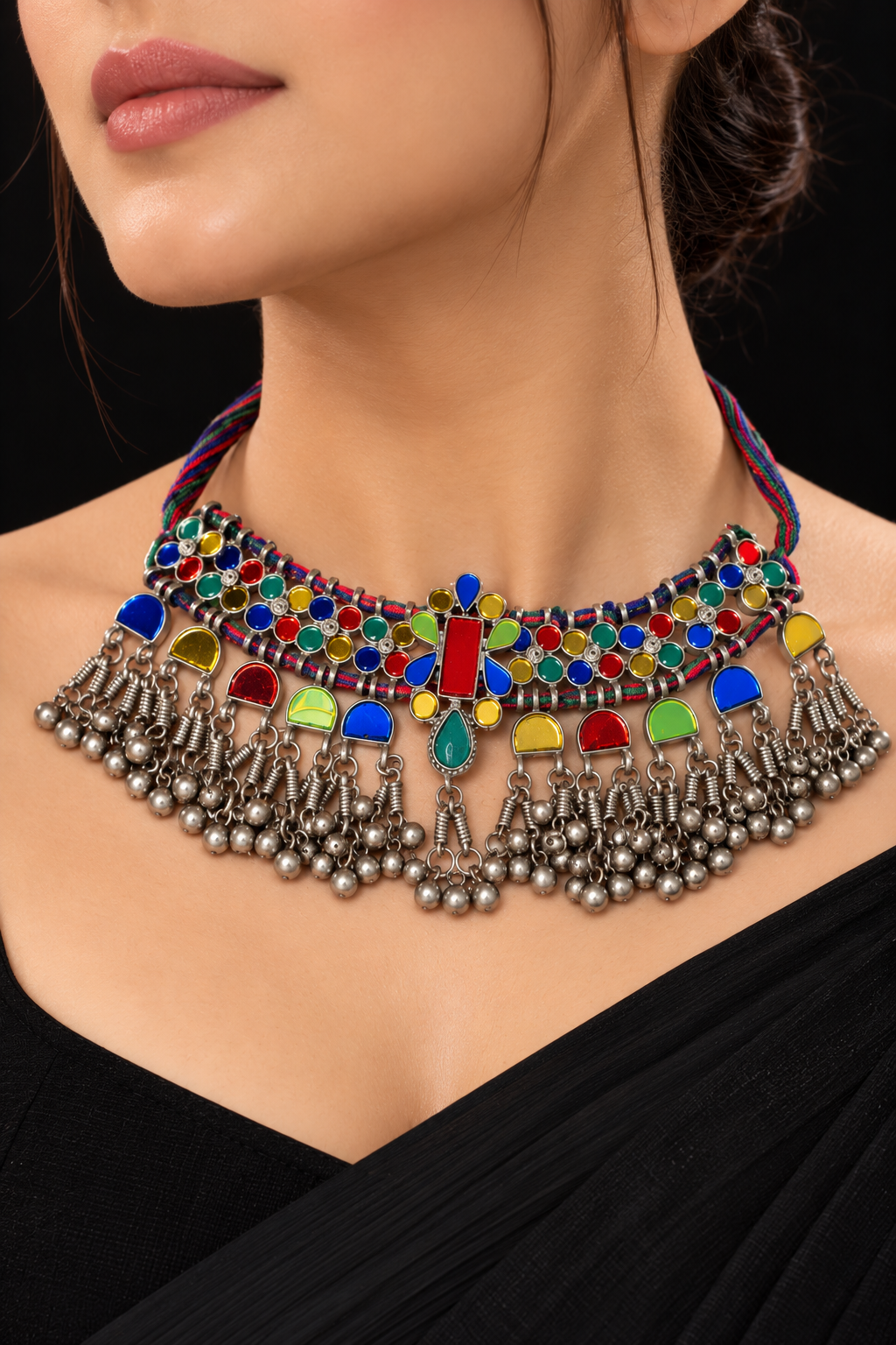Afghani Tribal Design Oxidised Choker