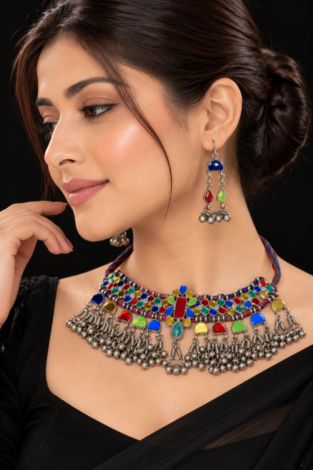 Afghani Tribal Design Oxidised Choker