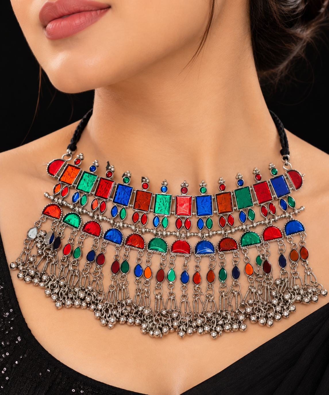 Afghani Tribal Design Oxidised Choker