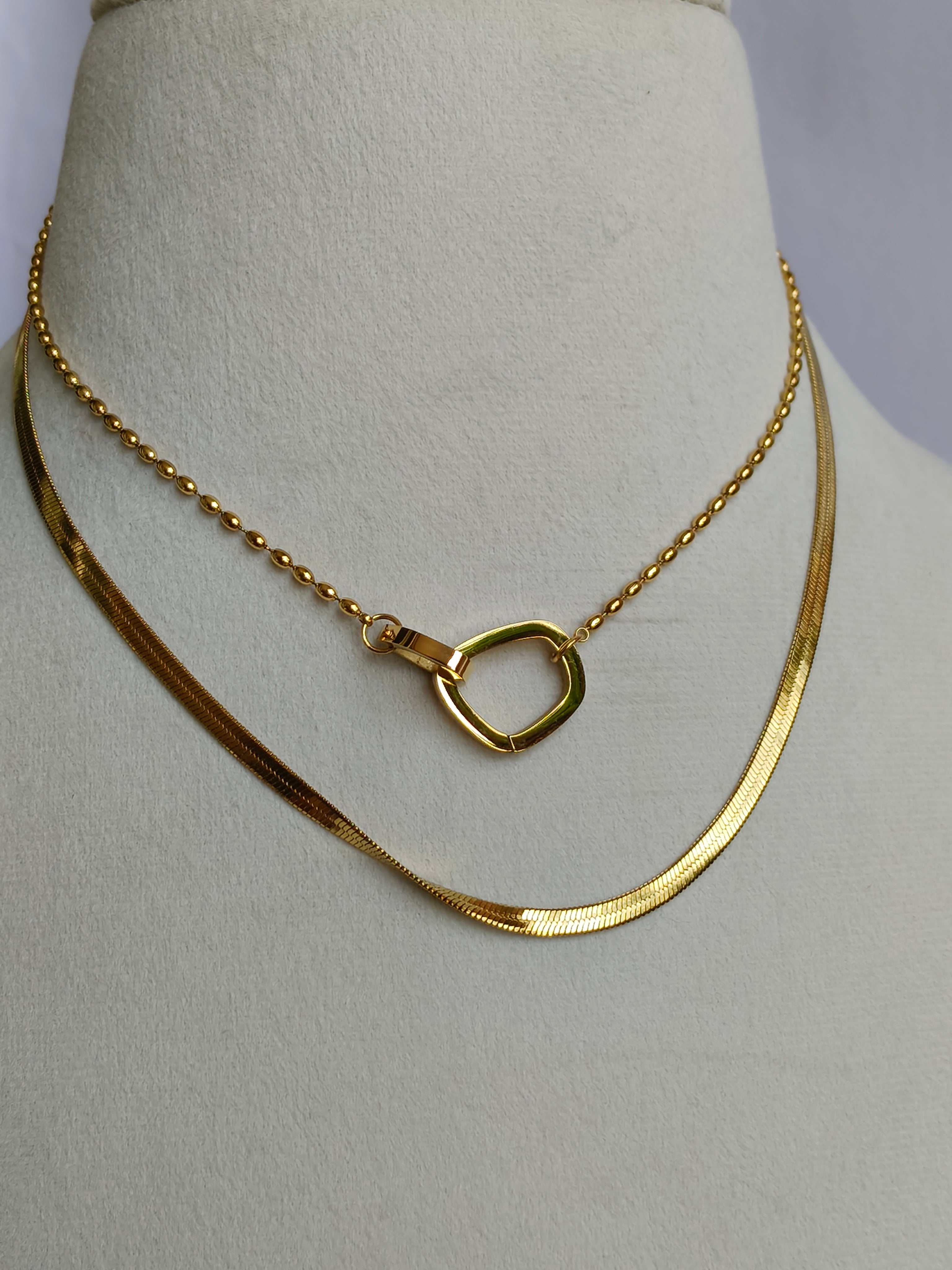 Gold Plated Sleek Layered Necklace