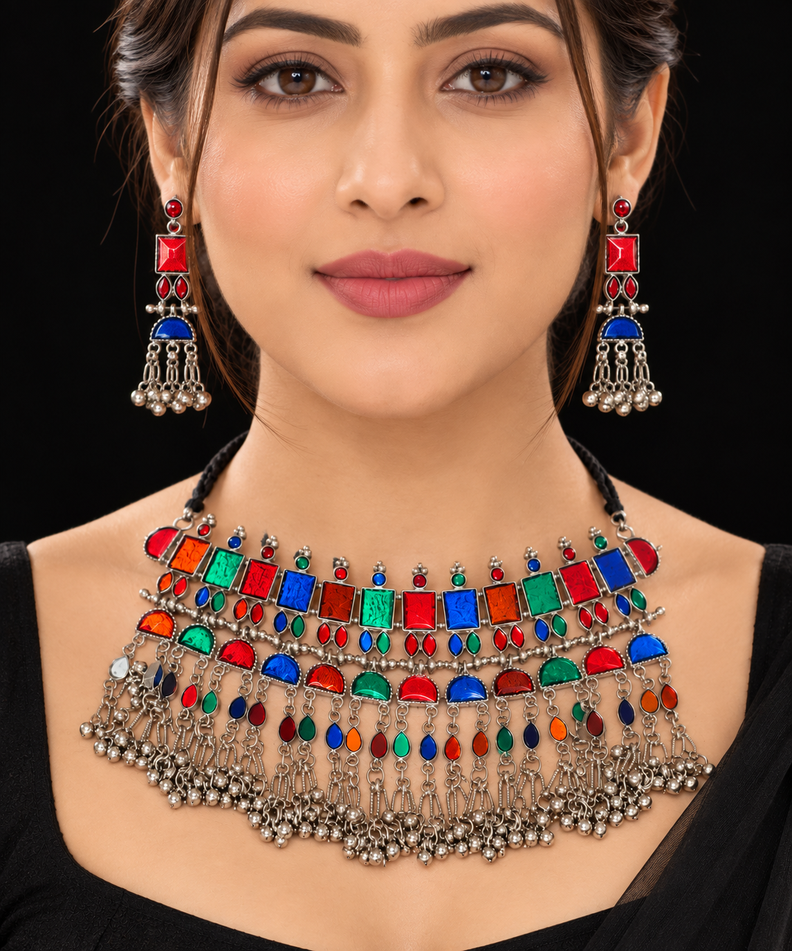 Afghani Tribal Design Oxidised Choker
