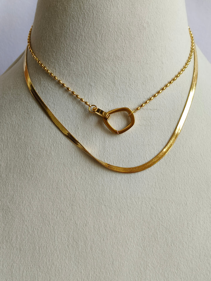Gold Plated Sleek Layered Necklace