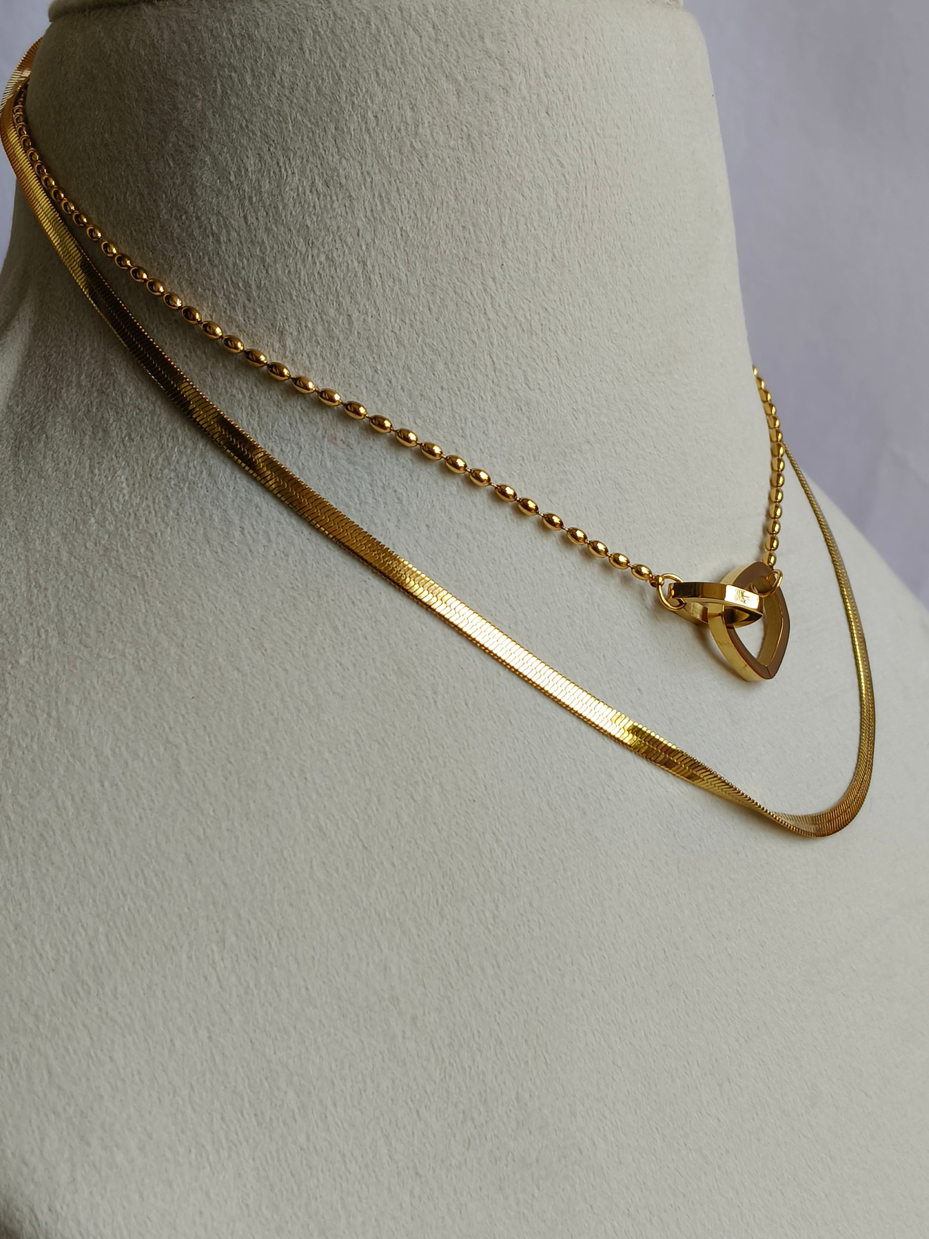 Gold Plated Sleek Layered Necklace