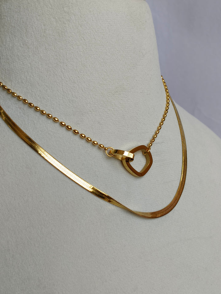 Gold Plated Sleek Layered Necklace