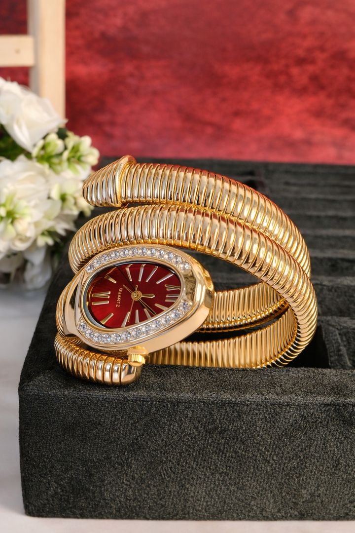 Celebrity Inspired Snake Watch Red