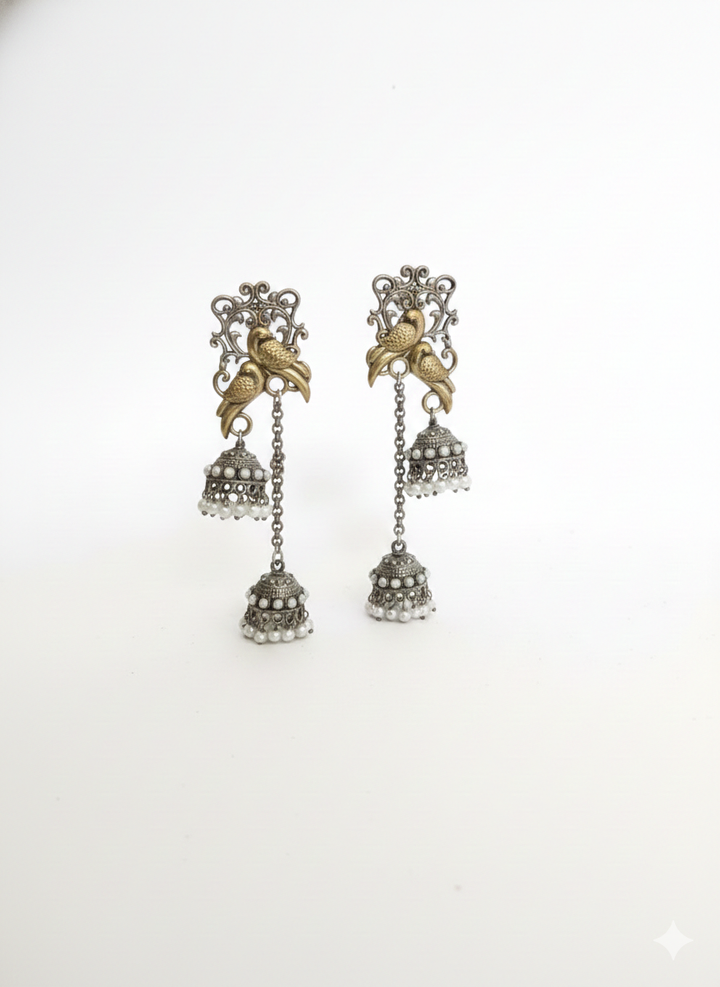 Kashmiri Lightweight Oxidised Jhumkis