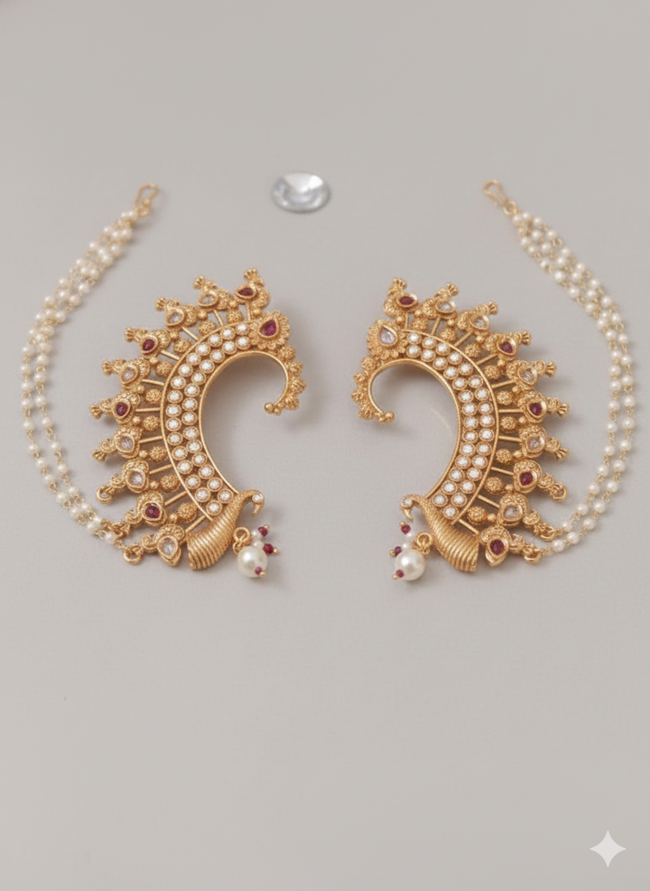 Peacock-inspired earcuffs