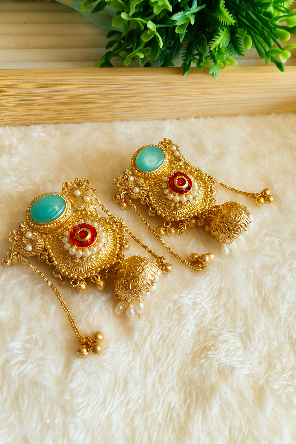 Kashmiri Brass Earrings –
