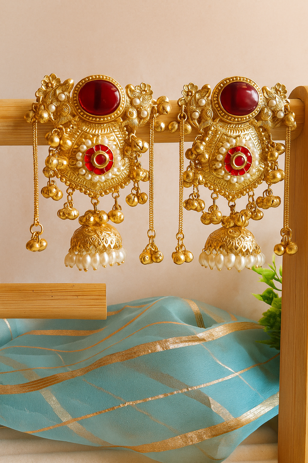 Kashmiri Brass Earrings –