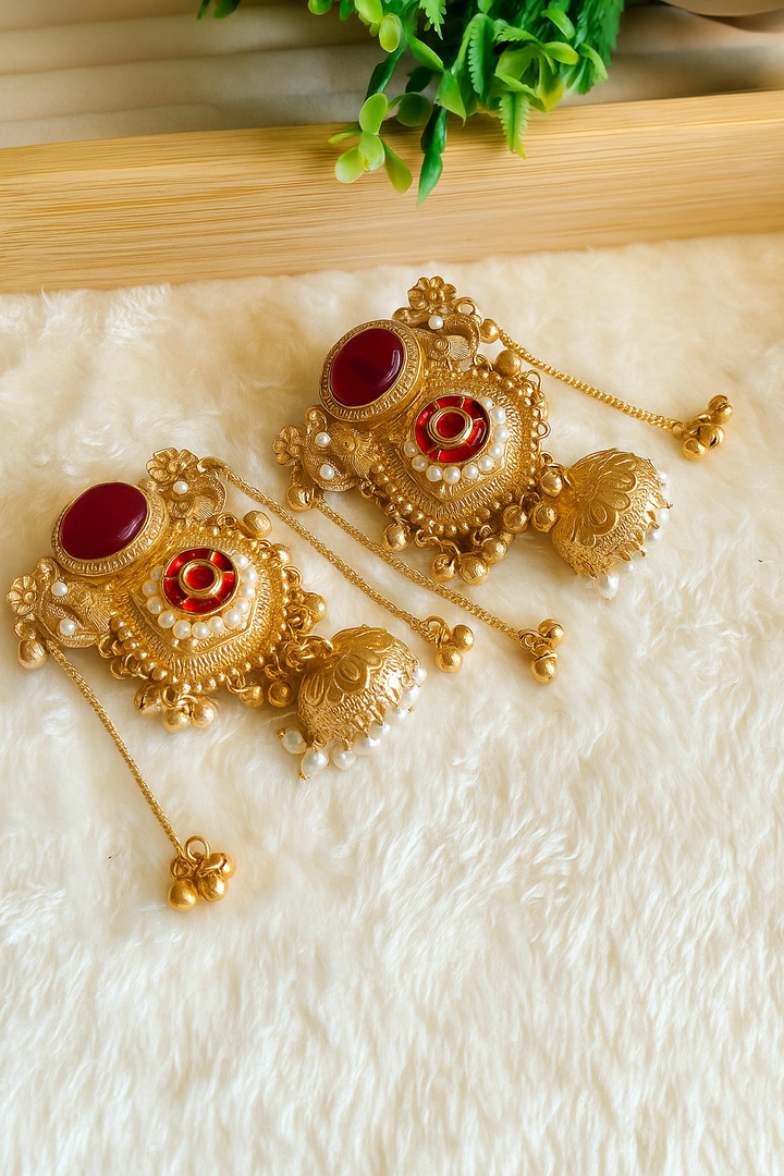 Kashmiri Brass Earrings –