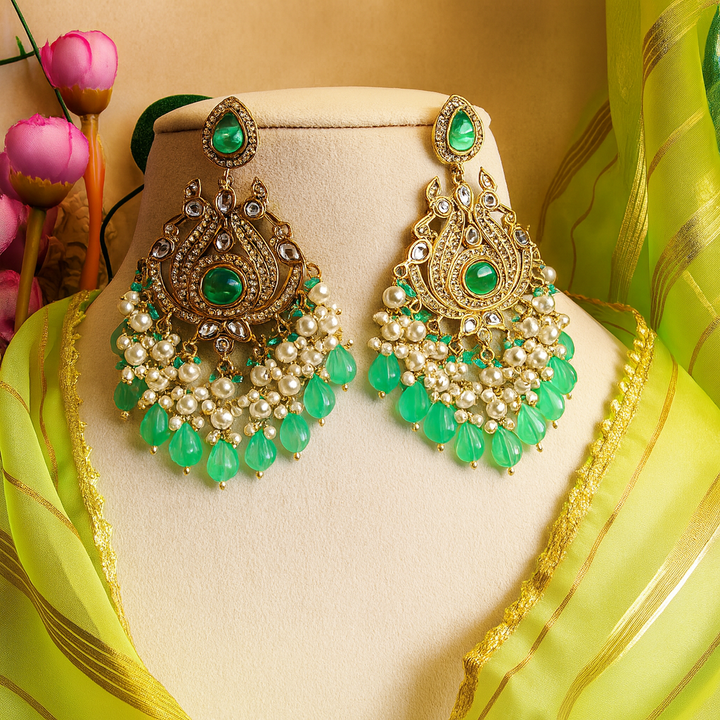 Kundan Mint Earrings