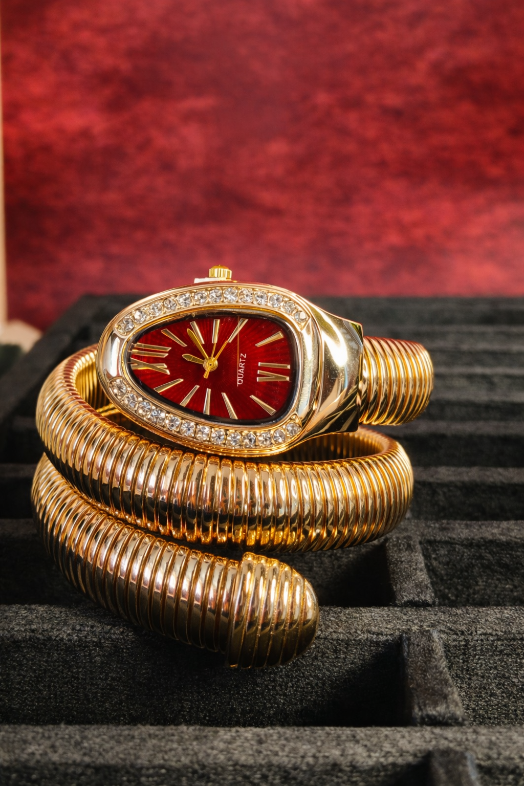 Celebrity Inspired Snake Watch Red