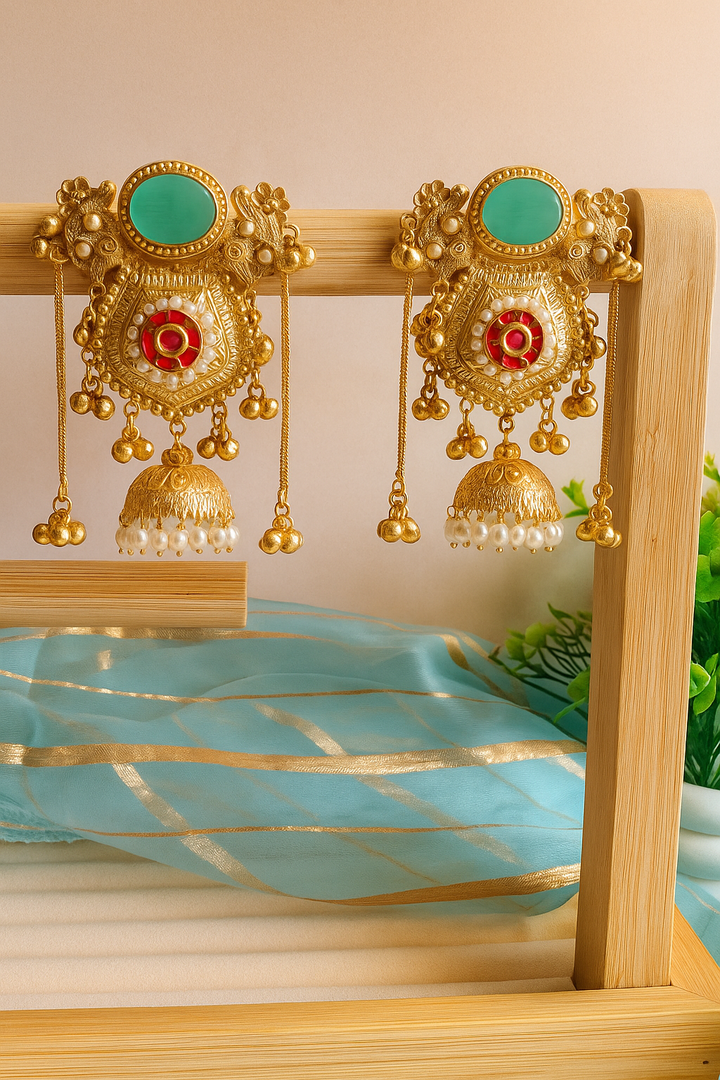 Kashmiri Brass Earrings –