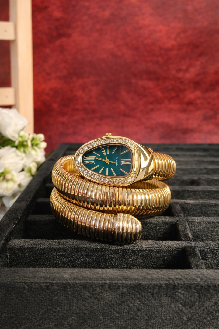 Celebrity Inspired Snake Watch Blue