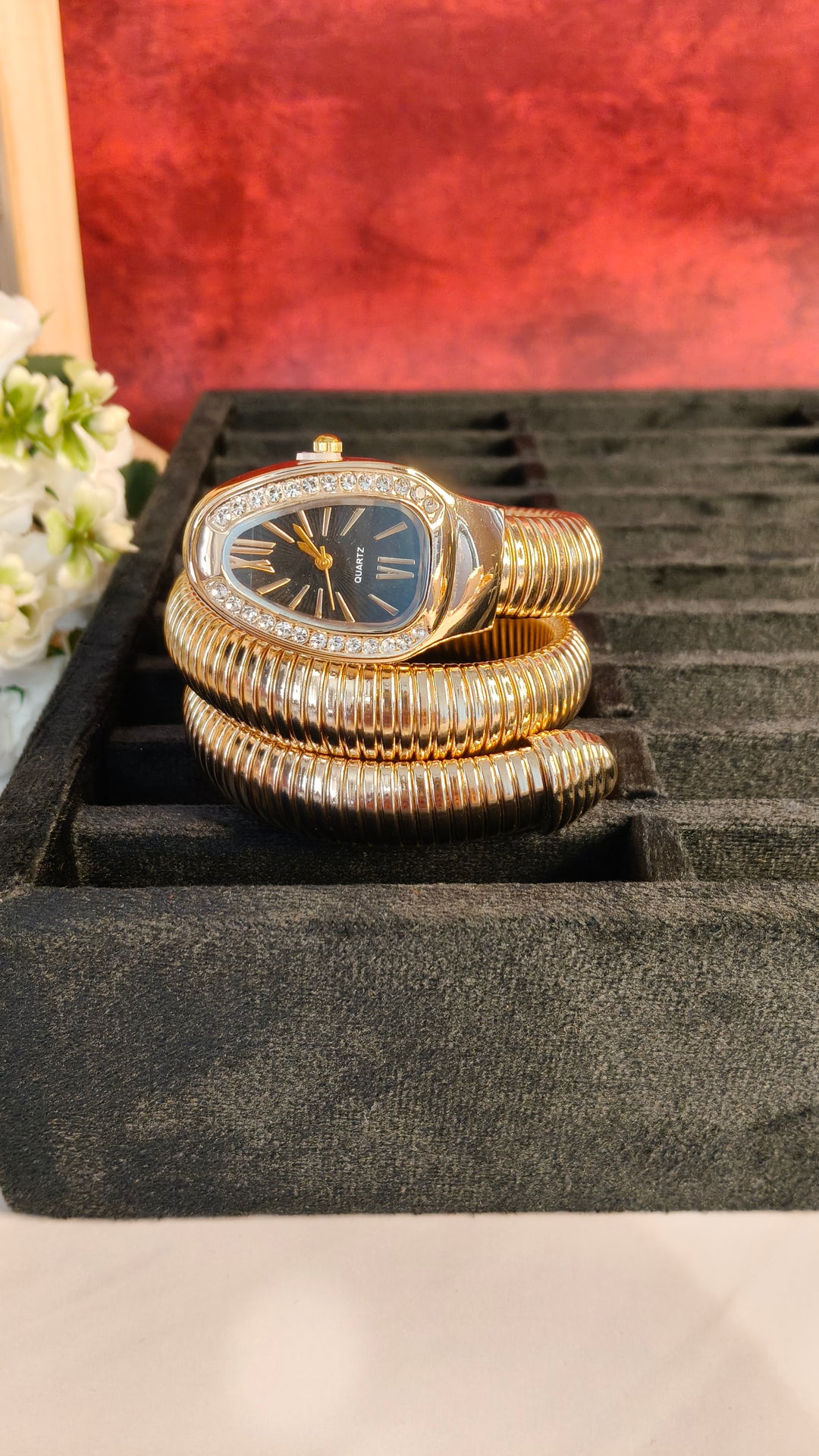 Celebrity Inspired Snake Watch Black