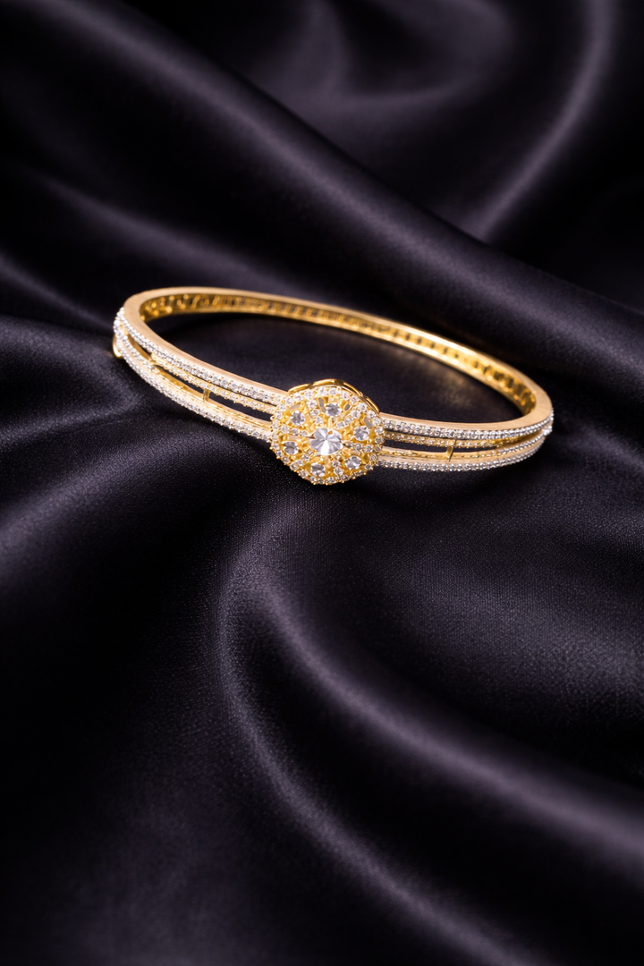 American Diamond Sleek Bracelet with Double Lock