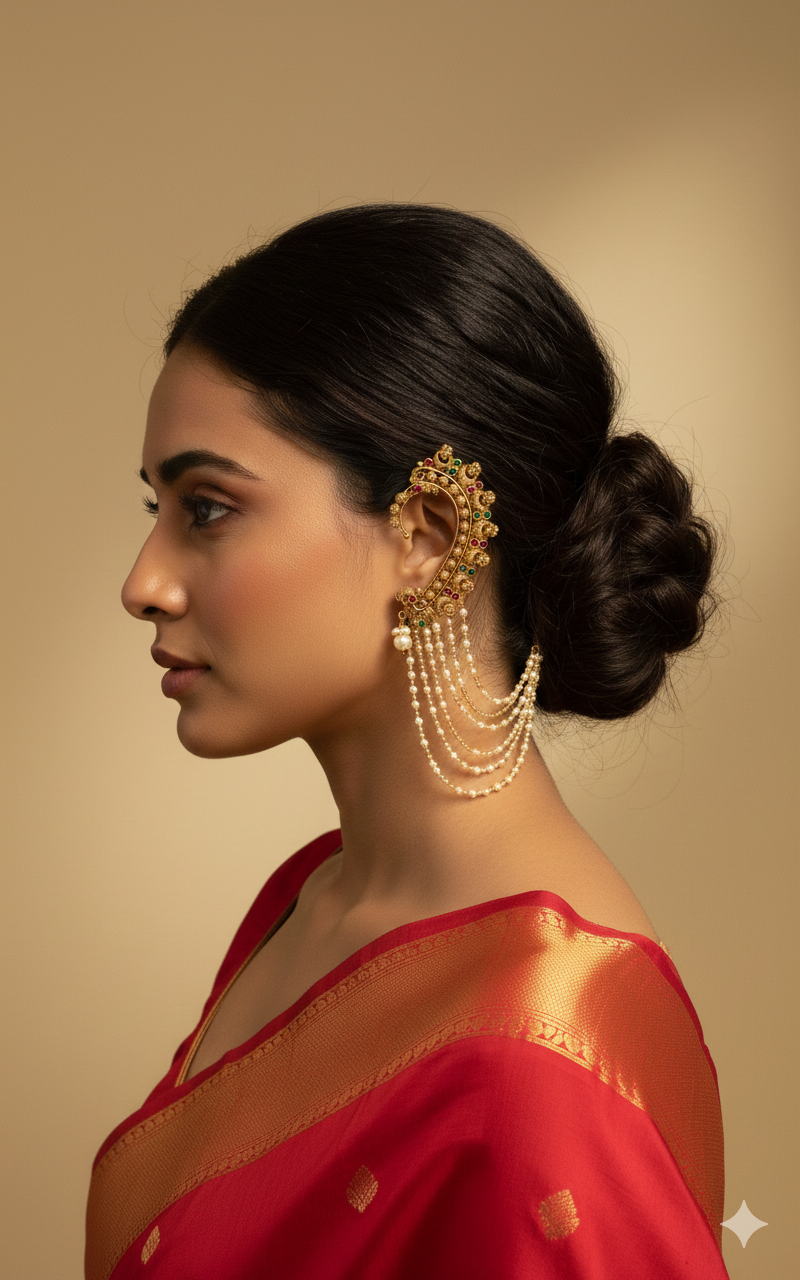 Peacock-inspired earcuffs