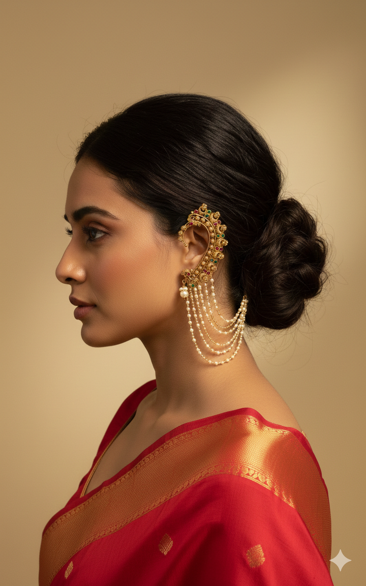 Peacock-inspired earcuffs