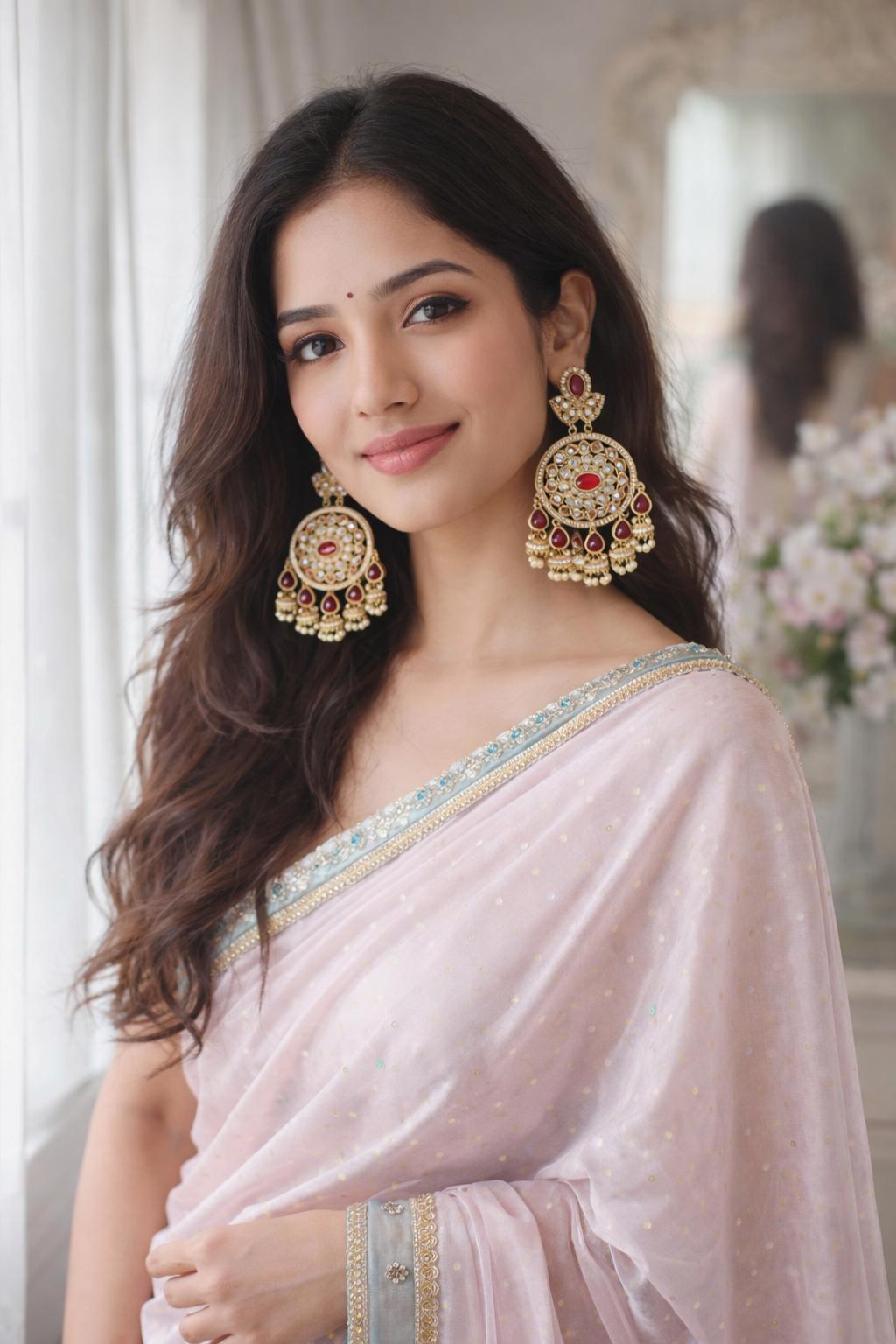 Maroon Statement Earrings