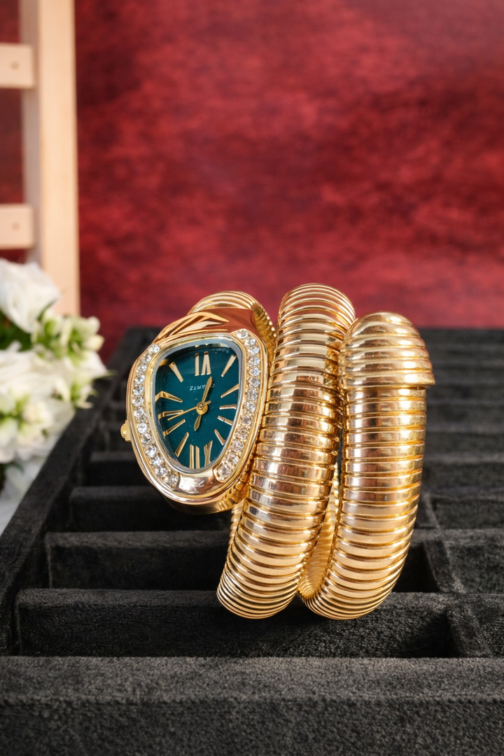 Celebrity Inspired Snake Watch Blue