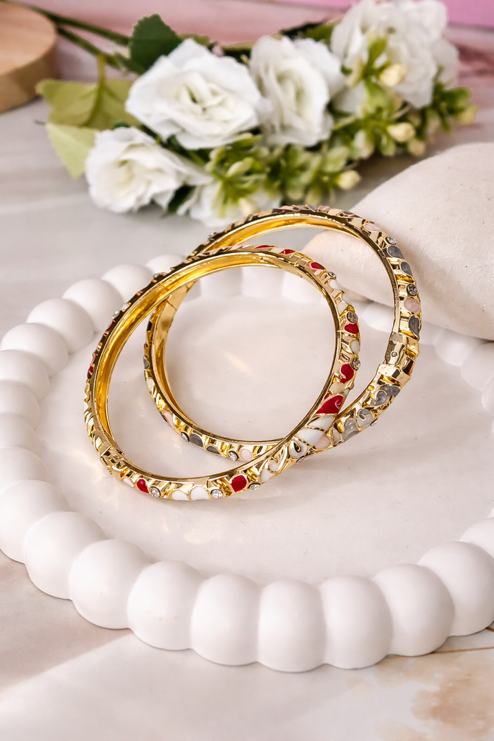 Retro Enamel Bangles, Pack of 2 – ₹623