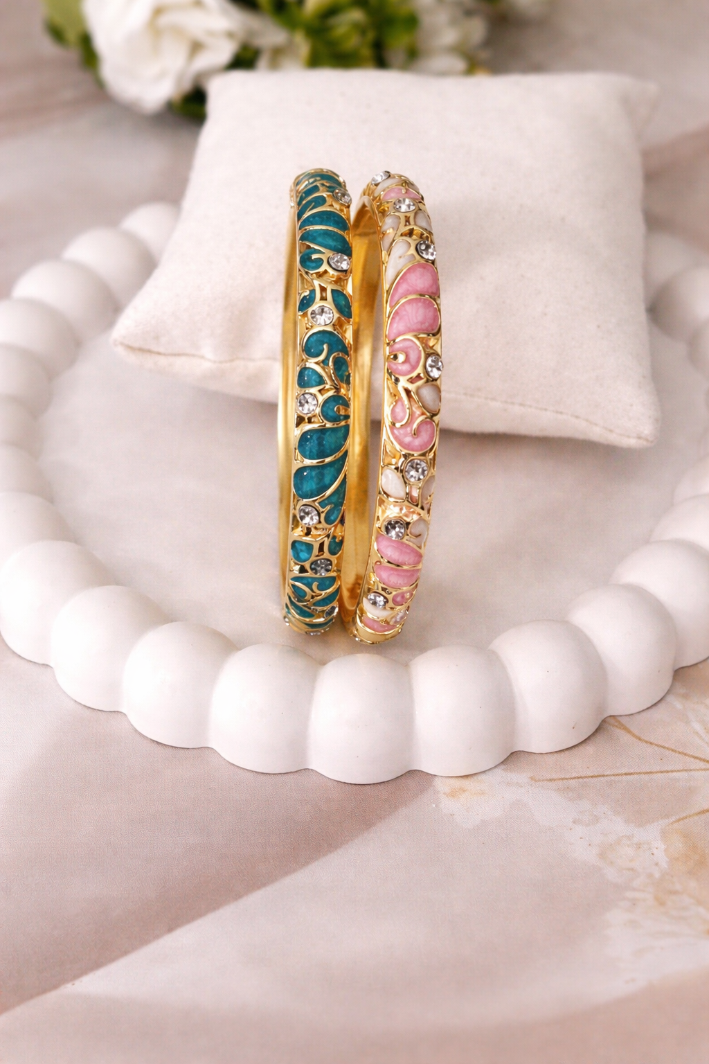 Retro Enamel Bangles, Pack of 2 – ₹623