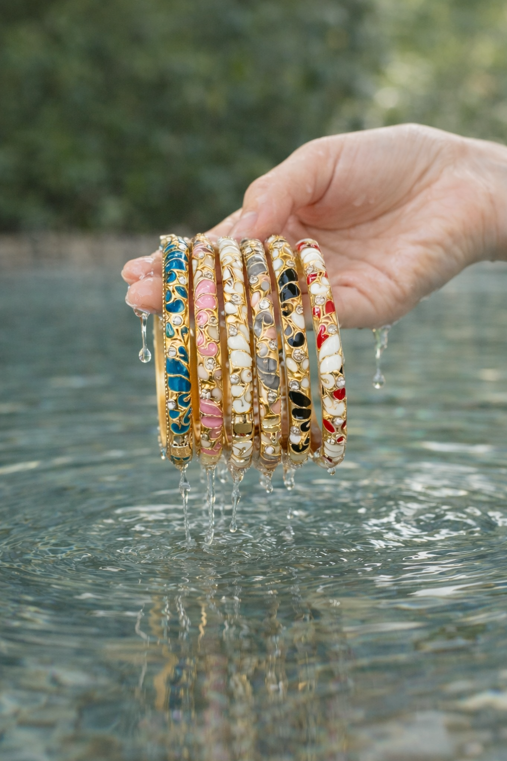 Retro Enamel Bangles, Pack of 2 – ₹623