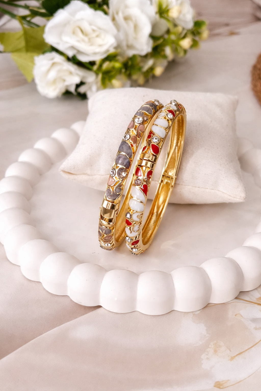 Retro Enamel Bangles, Pack of 2 – ₹623