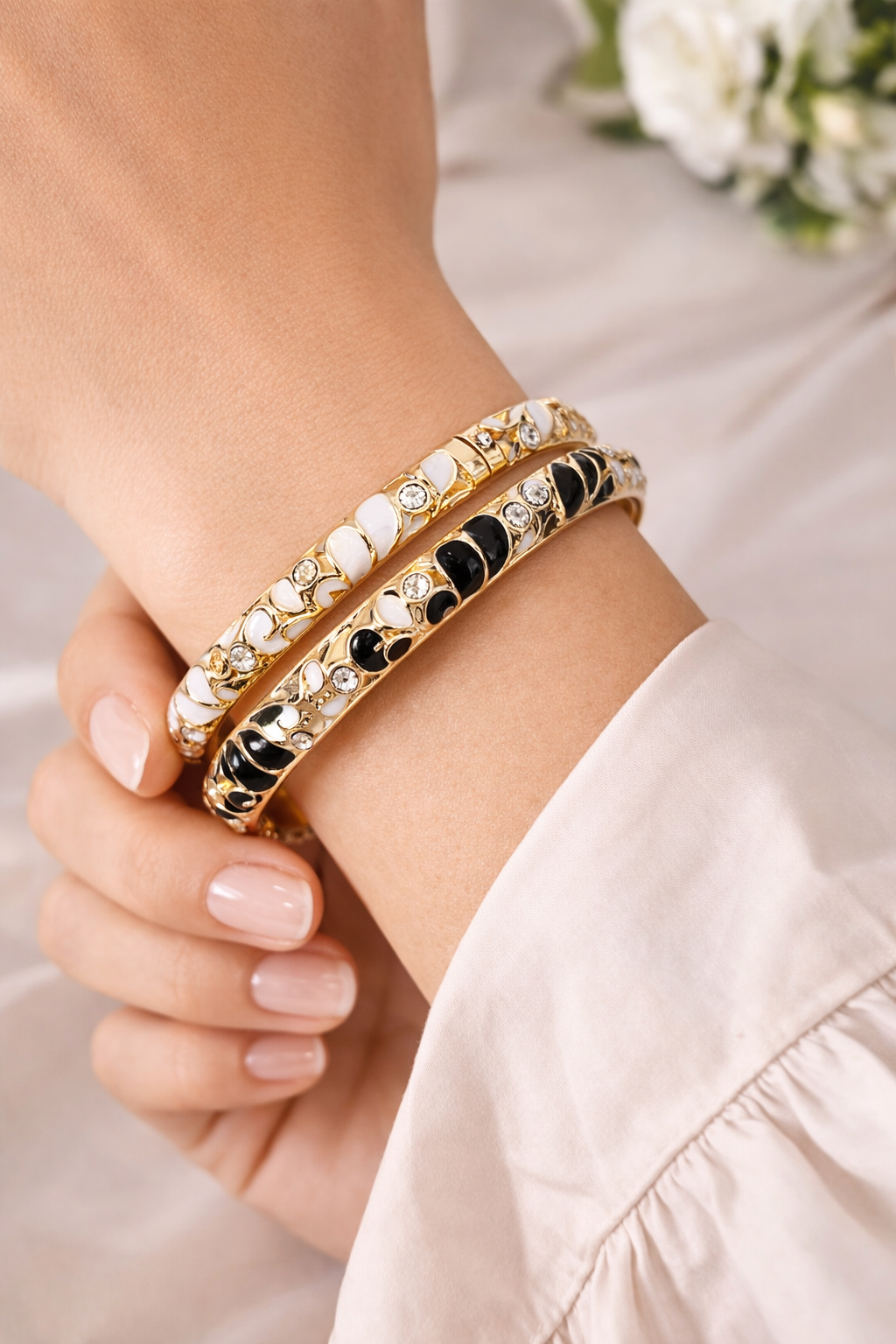 Retro Enamel Bangles, Pack of 2 – ₹623
