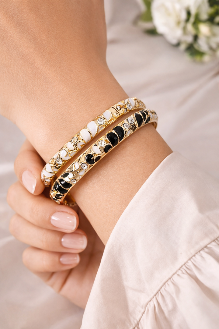 Retro Enamel Bangles, Pack of 2 – ₹623