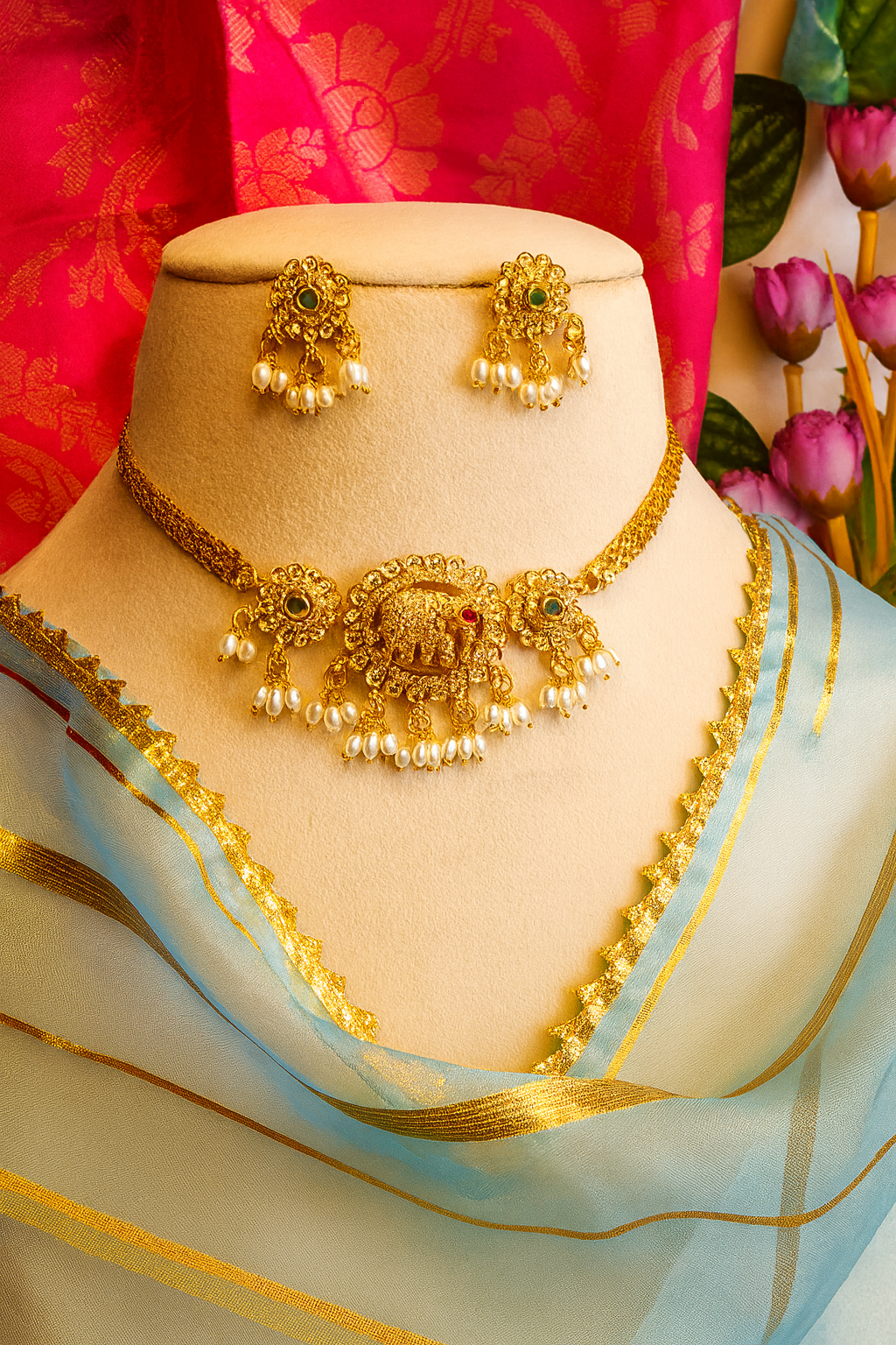 American Diamond Sleek & Unique Necklace Set