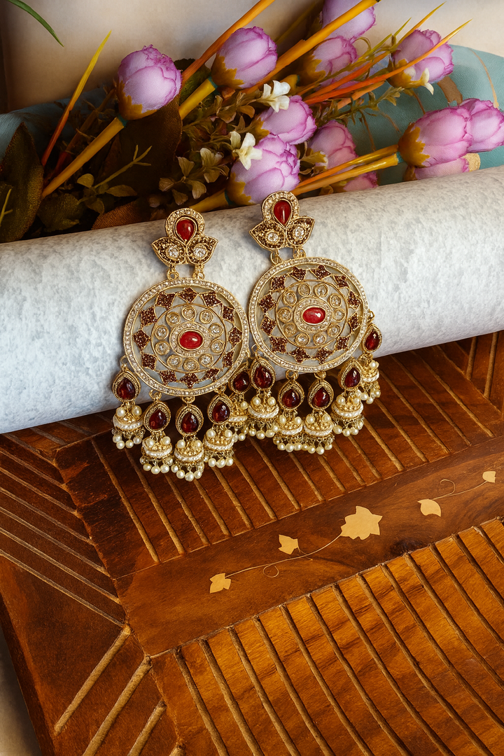 Maroon Statement Earrings